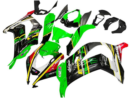 2016-2020 Kawasaki ZX-10R Black Green Yellow Monster Elf Fairing Kit