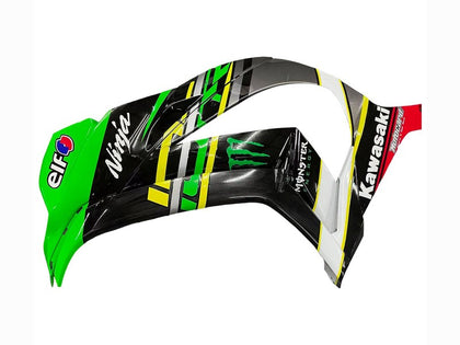 2016-2020 Kawasaki ZX-10R Black Green Yellow Monster Elf Fairing Kit