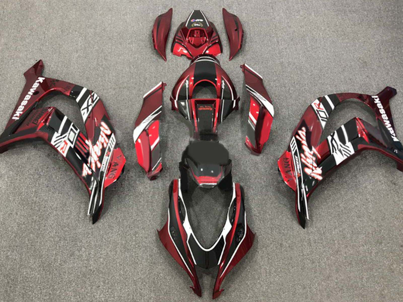 2016-2020 Matte Black Fluorescent Yellow Ninja Kawasaki ZX10R Fairing Kit