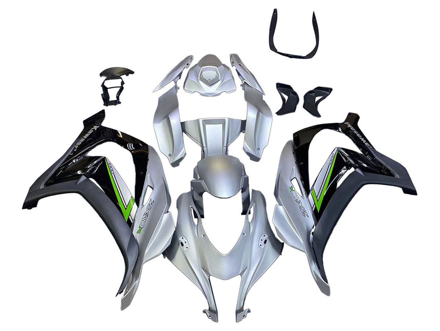 2016-2020 Silver Black Kawasaki ZX10R Fairing Kit