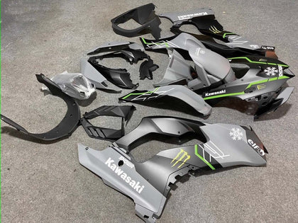 2021-2025 Kawasaki ZX-10R Black Gray with White Snow Decal Elf Fairing Kit