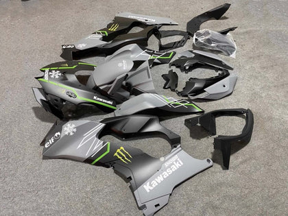 2021-2025 Kawasaki ZX-10R Black Gray with White Snow Decal Elf Fairing Kit