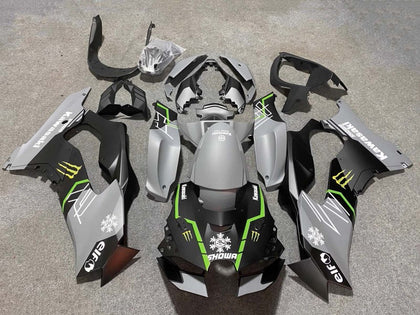 2021-2025 Kawasaki ZX-10R Black Gray with White Snow Decal Elf Fairing Kit