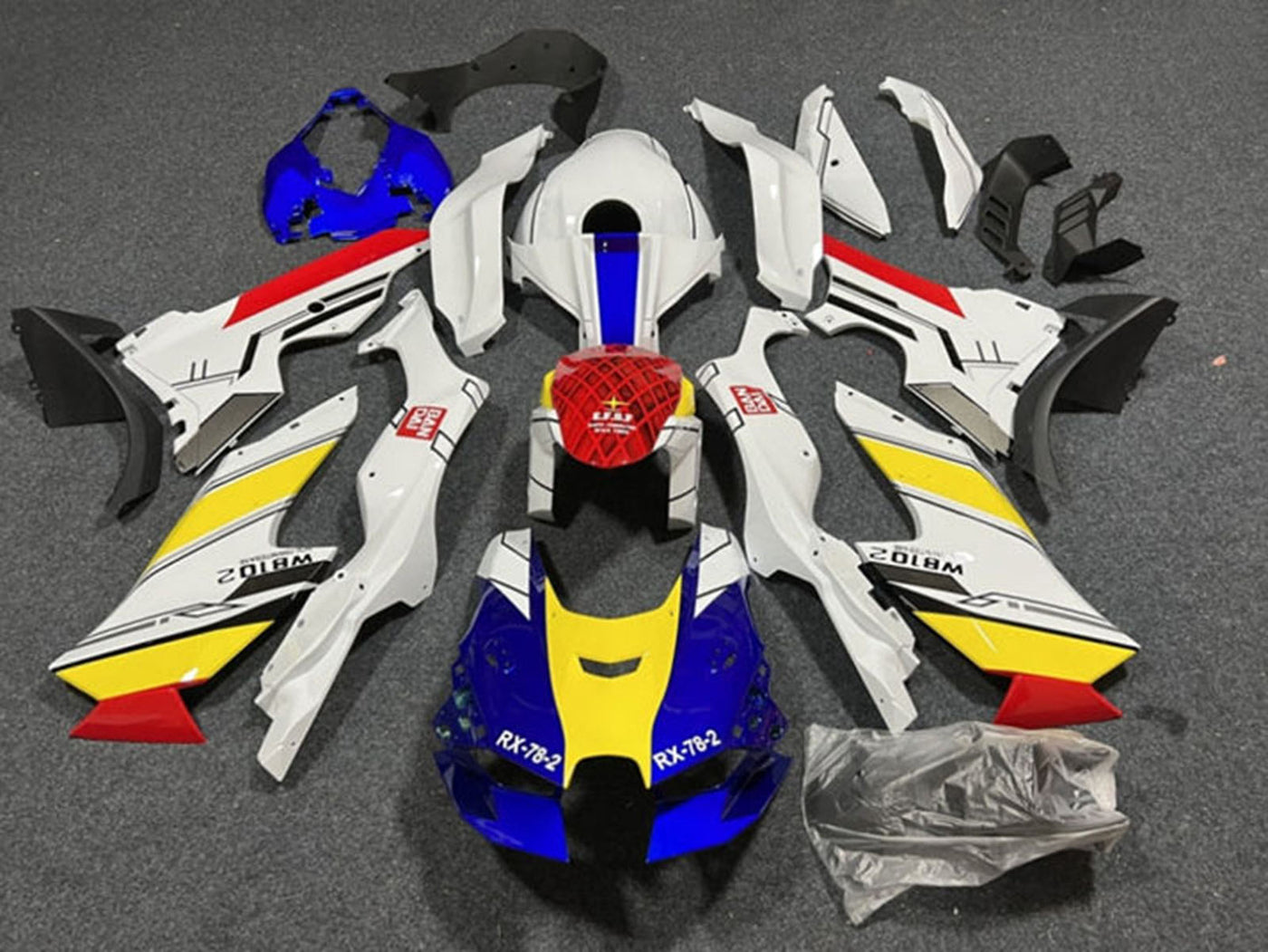 2021-2025 Blue White Yellow Kawasaki ZX10R Fairing Kit