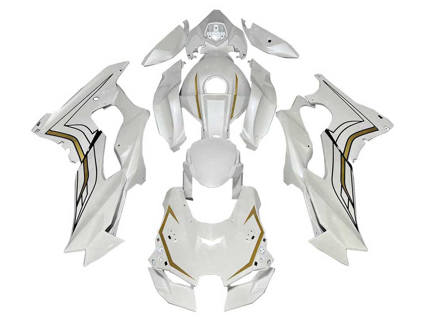 2021-2025 White Gold Kawasaki ZX10R Motorcycle Fairings， Purchase 2021-2025 White Gold Kawasaki ZX10R Motorcycle Fairings UK - UK