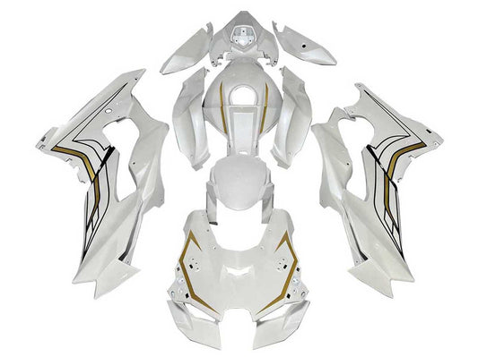 2021-2025 White Gold Kawasaki ZX10R Motorcycle Fairings， Purchase 2021-2025 White Gold Kawasaki ZX10R Motorcycle Fairings UK - UK