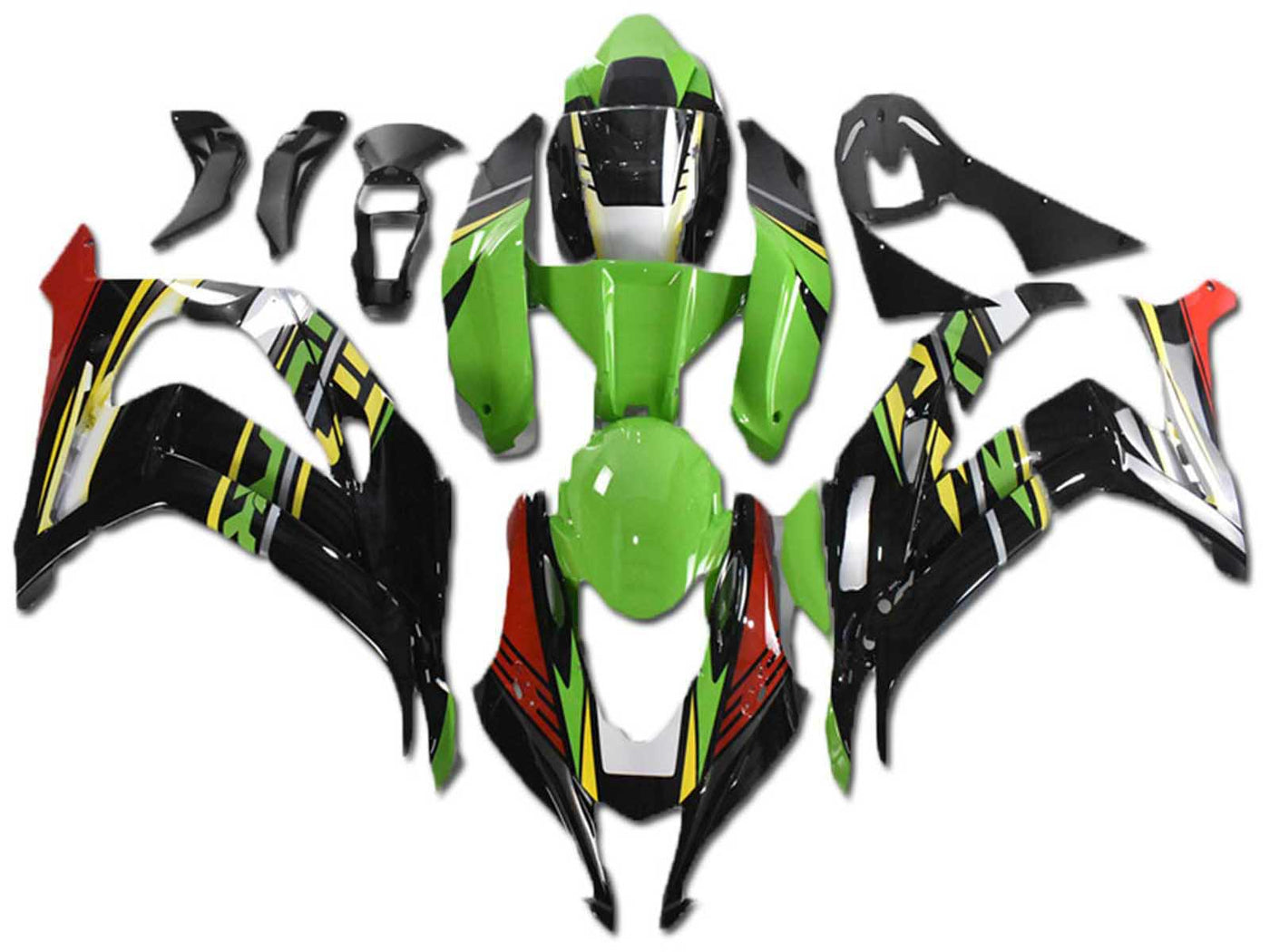 2021-2025 Black Green Yellow Kawasaki ZX10R Fairing Kit