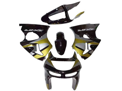 1998-1999 Kawasaki ZX-6R Black Gray Yellow Fairing Kit