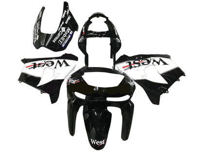 1998-1999 Kawasaki ZX-6R Black West White Fairing Kit