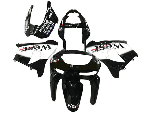1998-1999 Black West White Kawasaki ZX6R Fairing Kit