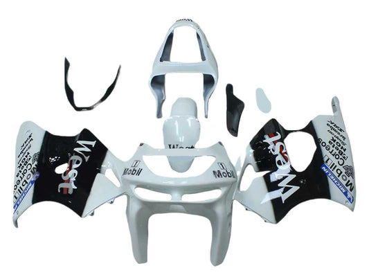 1998-1999 White West Black Mobil Kawasaki ZX6R Fairing Kit