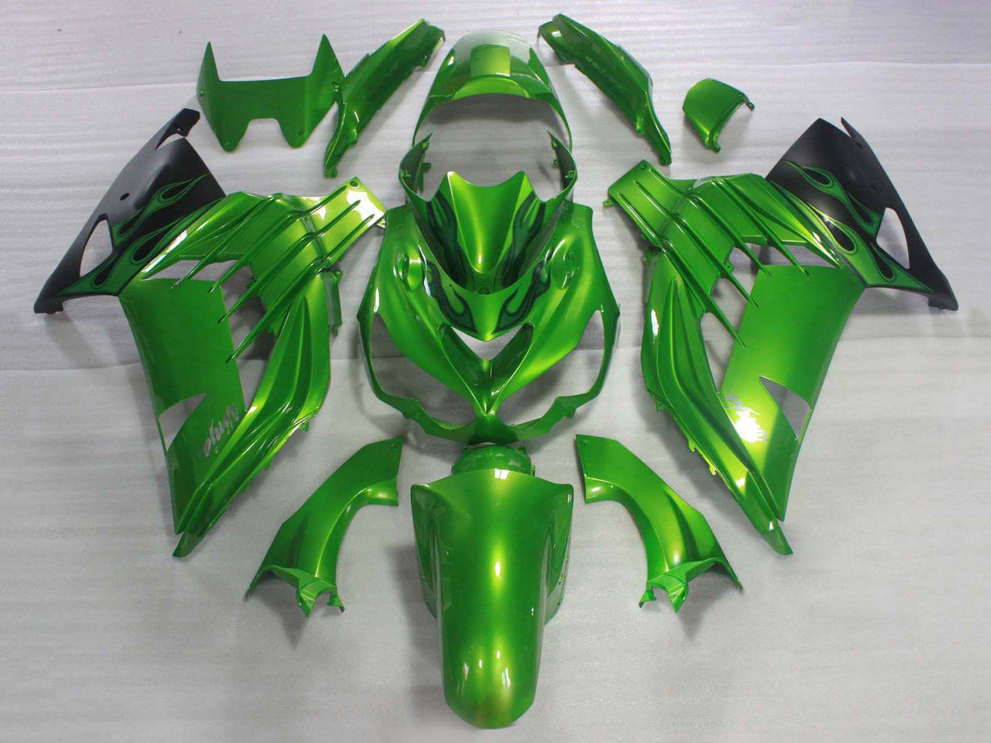 2006-2011 Black White Ninja West Kawasaki Ninja ZX14R ZZR1400 Fairing Kit