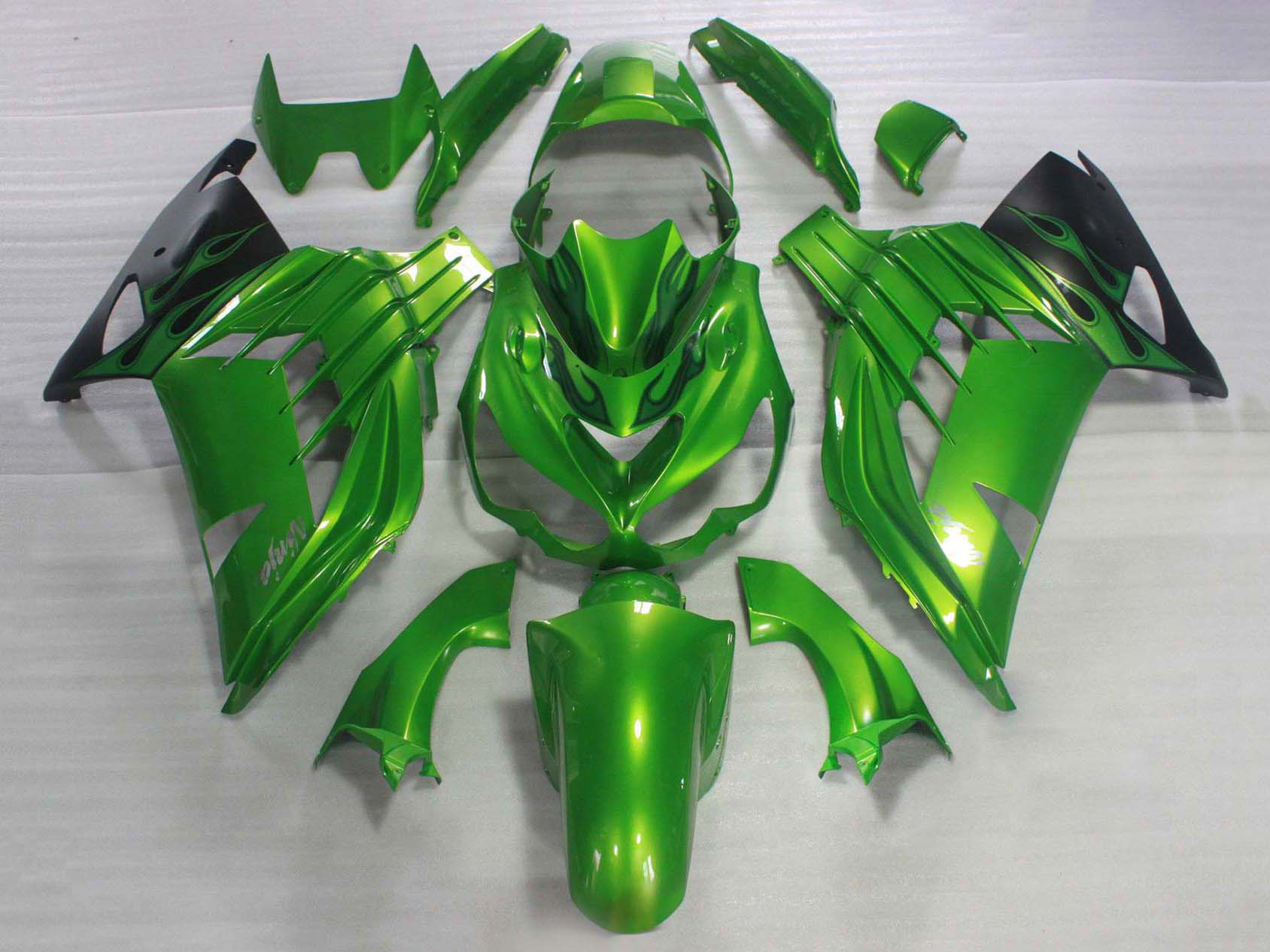 2006-2011 Black White Ninja West Kawasaki Ninja ZX14R ZZR1400 Fairing Kit
