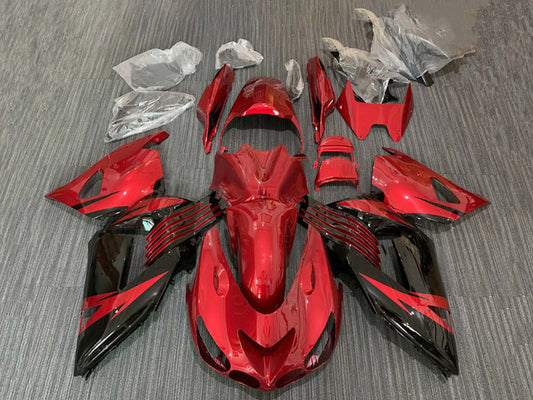2006-2011 Glossy Red Black Kawasaki Ninja ZX14R ZZR1400 Fairing Kit
