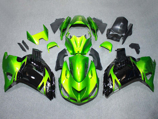2006-2011 Green Black Ninja Kawasaki Ninja ZX14R ZZR1400 Fairing Kit