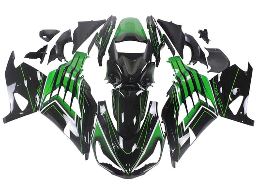 2012-2024 Black Green Kawasaki Ninja ZX14R ZZR1400 Fairing Kit