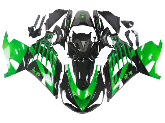 2012-2024 Green Black Kawasaki Ninja ZX14R ZZR1400 Fairing Kit