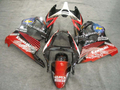 2000-2002 Kawasaki ZX-6R Red Black White Playstation Fairing Kit