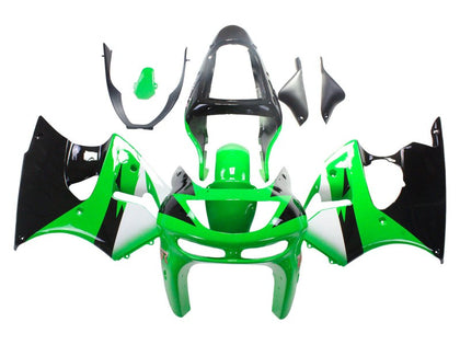 1998-1999 Kawasaki ZX-6R Green Black Fairing Kit