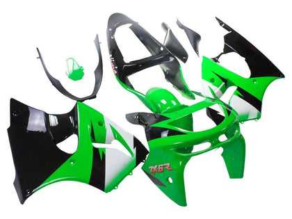 1998-1999 Kawasaki ZX-6R Green Black Fairing Kit