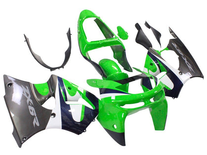 1998-1999 Kawasaki ZX-6R Green Black Gray Fairing Kit