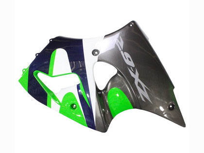 1998-1999 Kawasaki ZX-6R Green Black Gray Fairing Kit