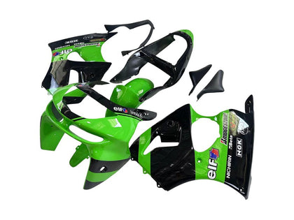 1998-1999 Kawasaki ZX-6R Green Black Elf Fairing Kit