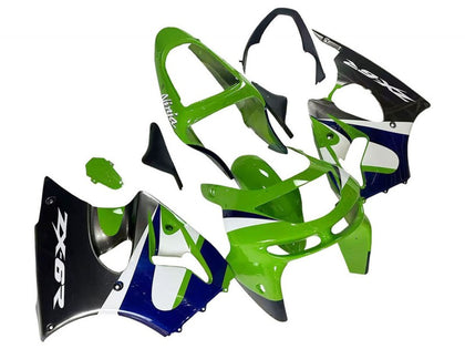1998-1999 Kawasaki ZX-6R Green Blue Black Fairing Kit