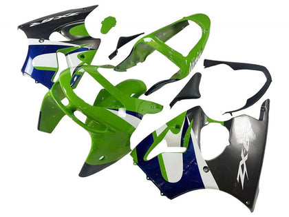1998-1999 Kawasaki ZX-6R Green Blue Black Fairing Kit