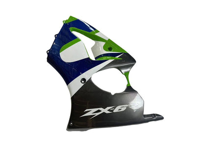 1998-1999 Kawasaki ZX-6R Green Blue Black Fairing Kit