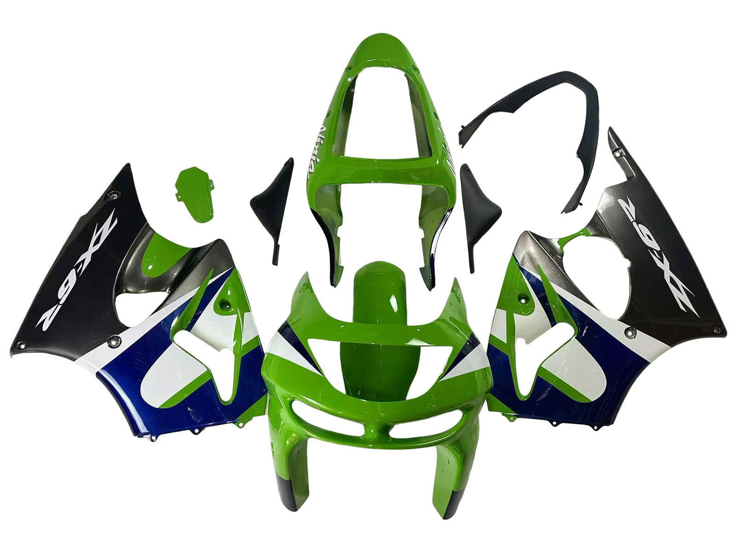 1998-1999 Green Blue Black Kawasaki ZX6R Fairing Kit