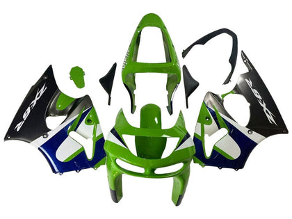 1998-1999 Kawasaki ZX-6R Green Blue Black Fairing Kit