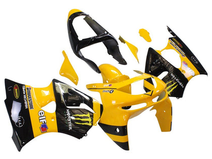 1998-1999 Kawasaki ZX-6R Yellow Black Monster Elf Fairing Kit