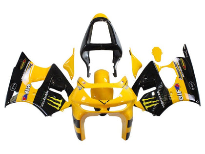 1998-1999 Kawasaki ZX-6R Yellow Black Monster Elf Fairing Kit