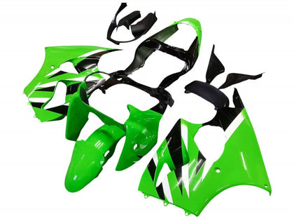2000-2002 Kawasaki ZX-6R Green Black Fairing Kit