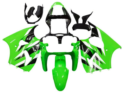 2000-2002 Kawasaki ZX-6R Green Black Fairing Kit