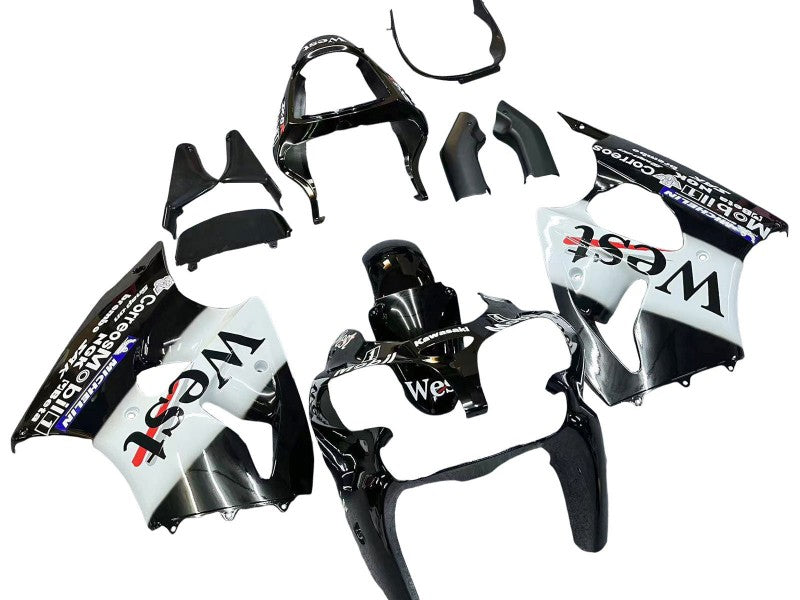 Purchase 2000-2002 Glossy Black White West Michelin Kawasaki ZX6R Motorcycle Fairings UK
