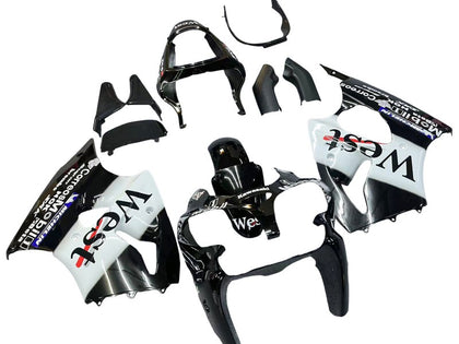 2000-2002 Kawasaki ZX-6R Black White West Michelin Fairing Kit