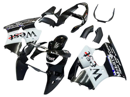2000-2002 Kawasaki ZX-6R Black White West Michelin Fairing Kit