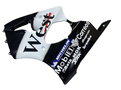 2000-2002 Kawasaki ZX-6R Black White West Michelin Fairing Kit