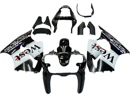 2000-2002 Kawasaki ZX-6R Black White West Michelin Fairing Kit
