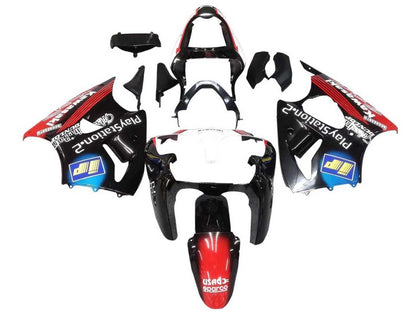 2000-2002 Kawasaki ZX-6R Blue Red Play Station 2 Fairing Kit