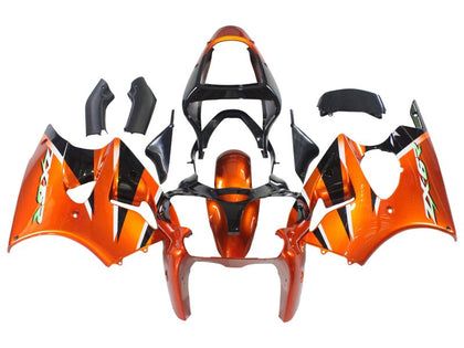 2000-2002 Kawasaki ZX-6R Burnt Orange Black Fairing Kit