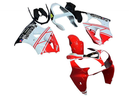 2000-2002 Kawasaki ZX-6R Red White Fairing Kit