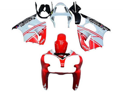 2000-2002 Kawasaki ZX-6R Red White Fairing Kit