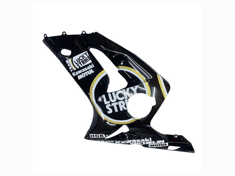 Purchase 2003-2004 Glossy Black White Motul Lucky Strike Kawasaki ZX6R Motorcycle Fairings UK
