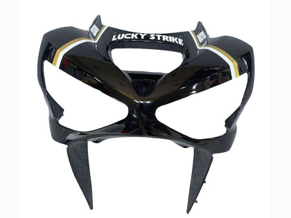 2003-2004 Kawasaki ZX-6R Glossy Black White Motul Lucky Strike Fairing Kit