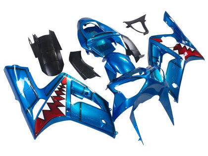 2003-2004 Kawasaki ZX-6R Blue Shark Fairing Kit