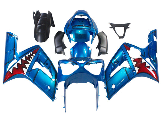 2003-2004 Blue Shark Kawasaki ZX6R 636 Fairing Kit