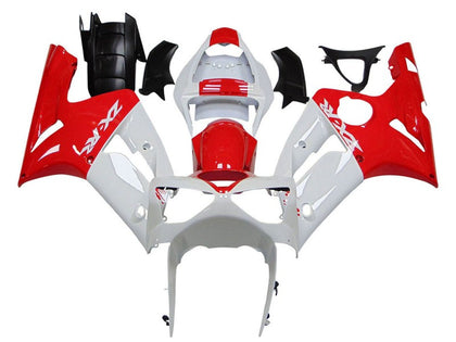 2003-2004 Kawasaki ZX-6R Red White Fairing Kit